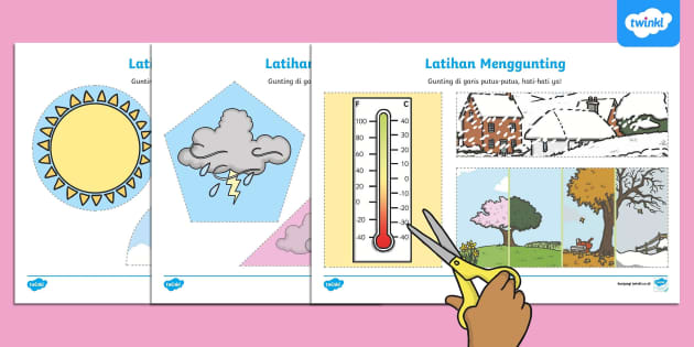 Latihan Menggunting Tema Musim Dan Cuaca (teacher Made)