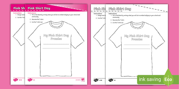 jungle Krage gøre det muligt for Pink Shirt Day Designs Template (Intermediate) | Twinkl