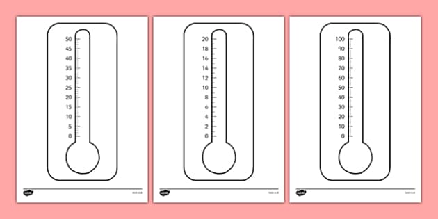 Printable Blank Thermometers Multiples Of 2 5 10 Twinkl