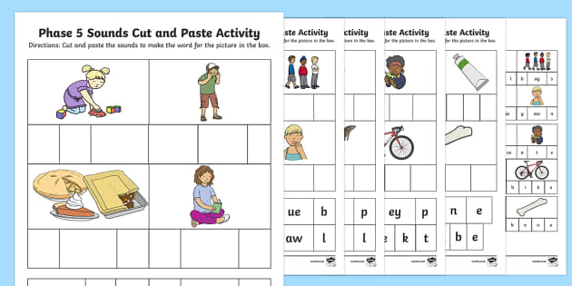 Phase 5 Sounds Cut and Paste Worksheet / Activity Sheets