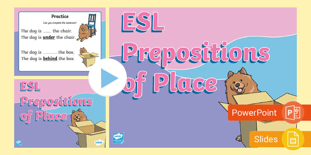 ESL Prepositions of Place (teacher made) - Twinkl