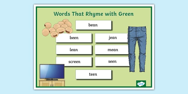 Things That Rhyme with Green Word Mat (Teacher-Made)