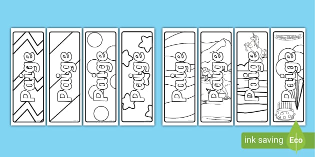 FREE! - Paige Name Simple Colouring Bookmarks (teacher made)