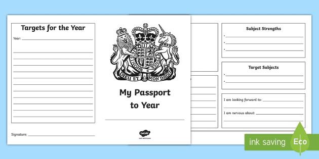 Transition: Passport to the Next Year Writing Frames - KS1