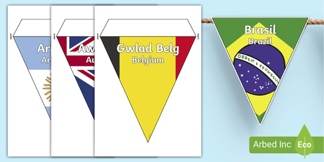 2022 Mens FIFA World Cup Country Flag Bunting Welsh/English