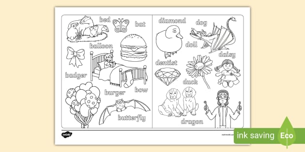 B And D Loaded Colouring Page (l'enseignant A Fait) - Twinkl