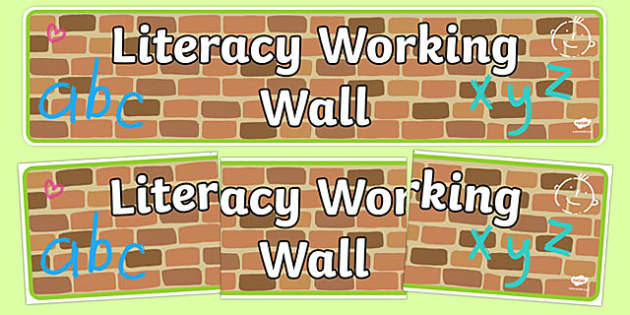 Literacy Working Wall Display Banner EYFS - literacy working