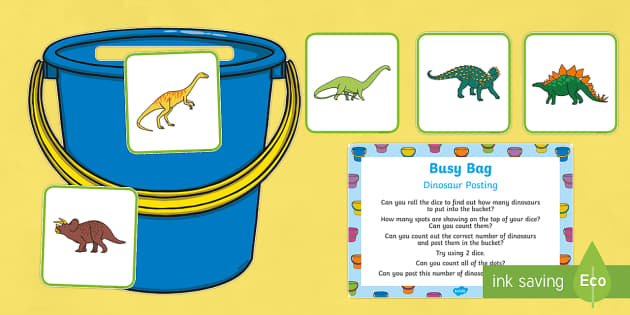 Dinosaur Posting Busy Bag Prompt Card And Resource Pack Harry 