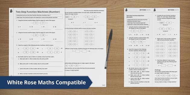 👉 White Rose Maths: Two Step Function Machines | KS3