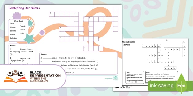 KS2 Celebrating Our Sisters Crossword Puzzle (Teacher Made)