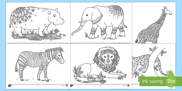 nigerian animals coloring pages