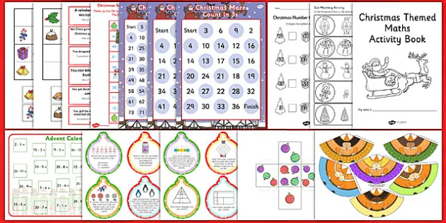 10 ticks christmas calculator coloring pages