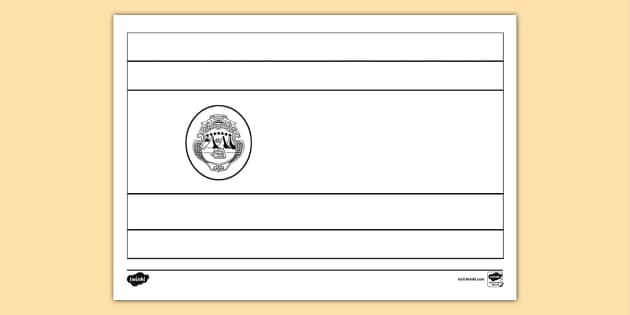 Costa Rica Flag Colouring - Geography (teacher made)