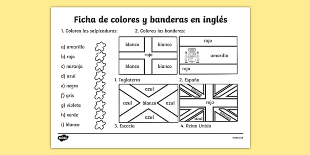 Spanish Colouring Flags Worksheet (teacher made) - Twinkl