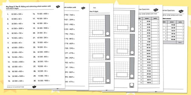 key stage 2 arithmetic test year 5 content practice questions
