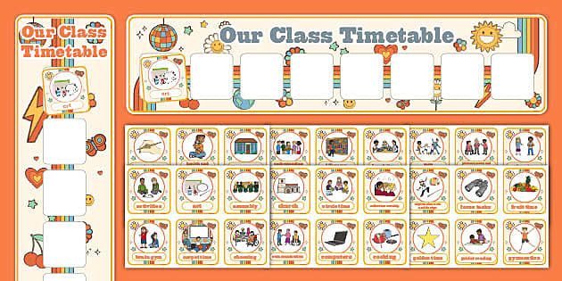 Retro Themed Reception Visual Timetable (teacher made)