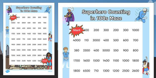 superhero-themed-counting-in-100s-maze-teacher-made