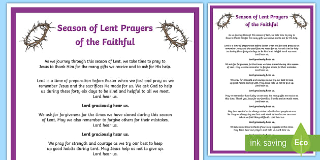 Prayers of the faithful for Ash Wednesday - Religion