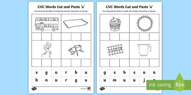 CVC Words Cut and Paste | CVC Cut and Paste | Twinkl