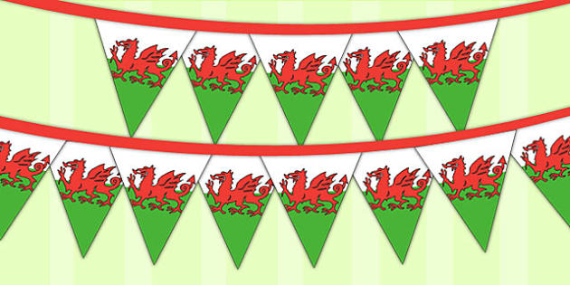 Wales Tourist Information Role Play Welsh Flag Bunting