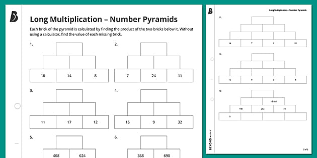 Multiplying Large Numbers - Standard Worksheets and Exercise