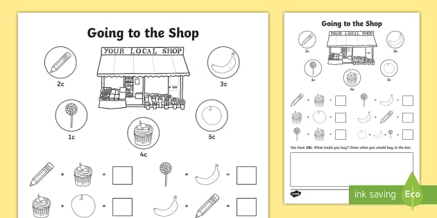 Going Shopping Worksheet (teacher made)