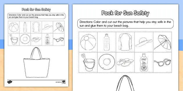 free summer safety coloring pages