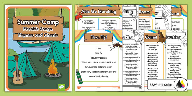 Summer Camp Fireside Songs, Rhymes, and Chants Booklet