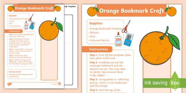 free-orange-bookmark-craft-activity-teacher-made