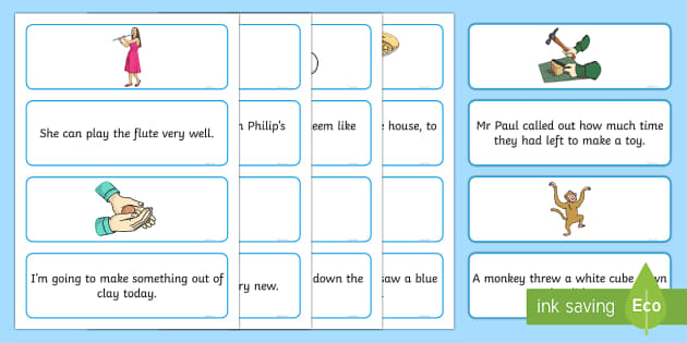 worksheets phonic 5 phase Phase phonics, Cards  5 and phase  Sentences Pictures Matching