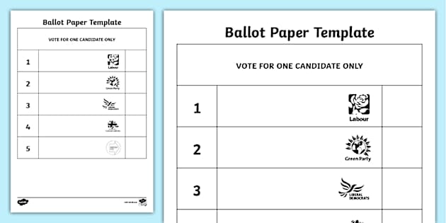 Free Editable Voting Ballot Template - Free Printable