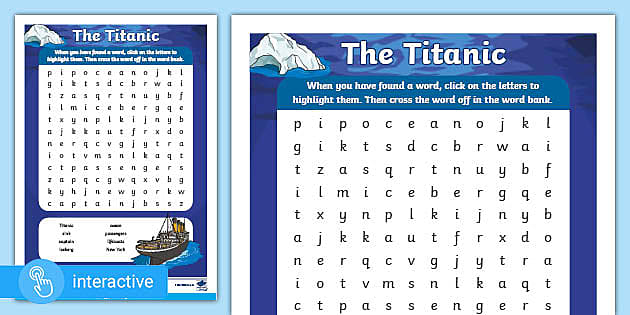 interactive-pdf-the-titanic-worksheet-word-search