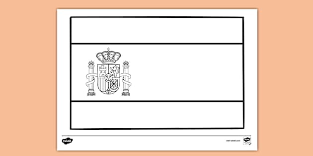 Bandera de España para colorear e imprimir (Teacher-Made) bandera-de-espa-a-para-colorear-e-imprimir-teacher-made