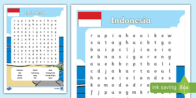 Indonesia Word Search (teacher made) - Twinkl