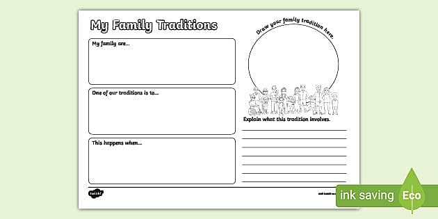 My Family Traditions Activity (Teacher-Made) - Twinkl