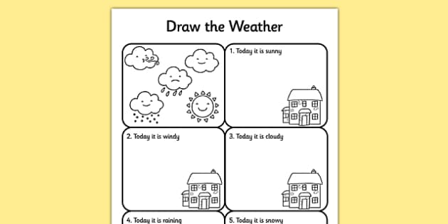 spring worksheet english weather FREE! the   Weather  Draw Worksheet /  Worksheet