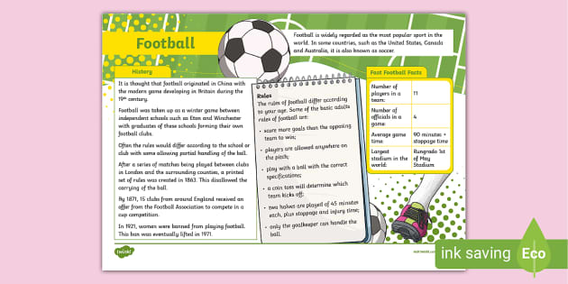 Football Fact File Twinkl KS2