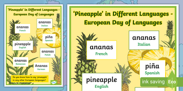 FREE Pineapple In Different Languages Poster Display Poster