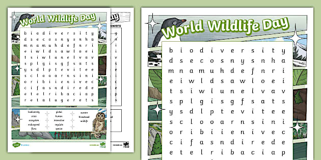 * NEW * KS2 World Wildlife Day Word Search