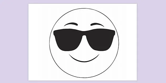Smiling Face With Sunglasses Emoji Coloring Page Free Printable ...