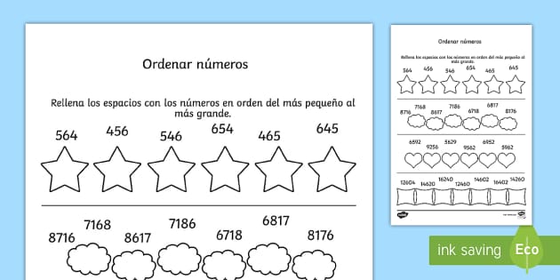 Ficha De Actividad Ordenar Los Números Twinkl 8388