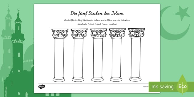 Die Säulen des Islam Arbeitsblatt