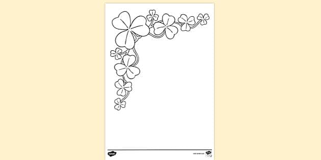 FREE! - Decorative Border With Shamrocks | Colouring Sheets