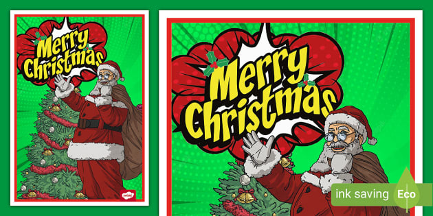 Christmas Pop Art Display Poster (teacher made) - Twinkl