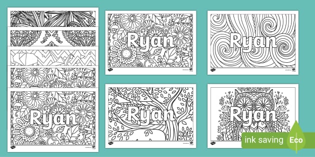 Ryan Mindfulness Name Colouring Activity | Twinkl | KS1