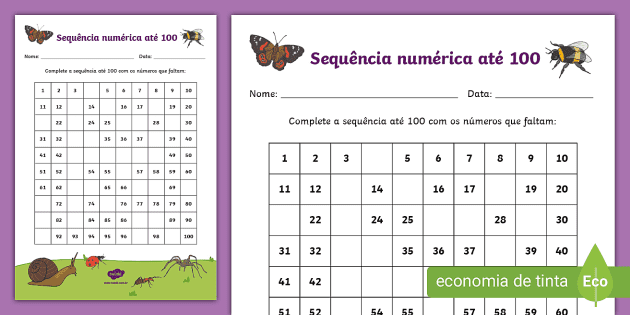 Jogo educativo de sequência numérica - Completando os números - Escola Games  