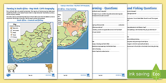 Farming in South Africa - Map Work CAPS Geography - Twinkl