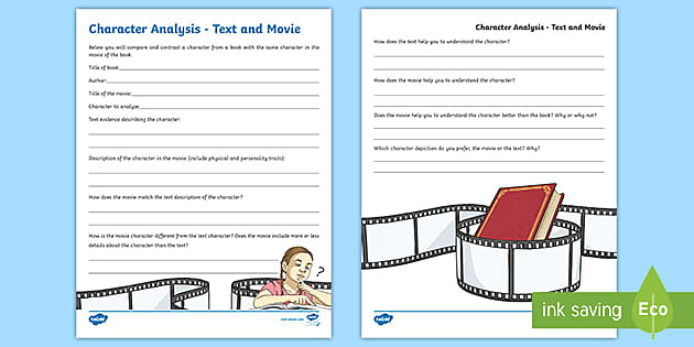 Character Analysis Text And Movie Activity For 3rd 5th Grade