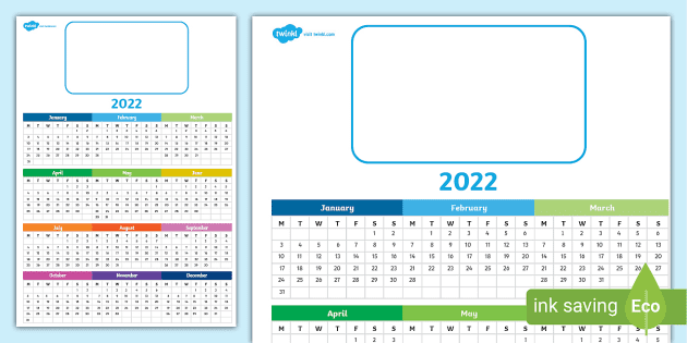 One Page Calendar 2022 Editable 2022 One Page Calendar Display Calendar