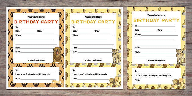 Birthday Party Invitation Cards (teacher made) - Twinkl